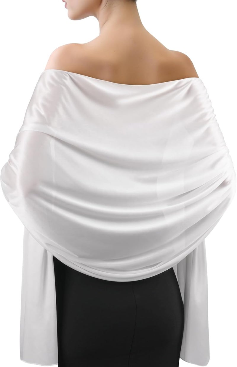 Sofier Satin Shawl Wraps for Women Evening Dresses Wedding Bridal Party Silky Scarf Formal Cover Up Bridesmaid Gifts - Image 1